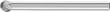 PFERD TOOLS Hartmetall Frässtift Kugel KUD Ø 04x03 mm Schaft-Ø 3 mm Z5 universal fein Produktbild