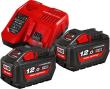 Milwaukee Akku-Starter Set HighOut.M18 HNRG-122 2x18,0 V 12,0 Ah HighOut.Ladegerät M12-18FC Karton Produktbild