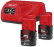 Milwaukee Akku-Starter Set M12 NRG-302 2x12,0 V 3,0 Ah Ladegerät C12 C Karton Produktbild img1 S