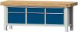 ANKE Kastenwerkbank 223 VS RAL7035/5010 50mm Platte B2250xT700xH850mm 6 Schubladen Produktbild img1 S