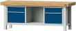 ANKE Kastenwerkbank 219 VS RAL7035/5010 50mm Platte B2250xT700xH850mm 11 Schubladen Produktbild img1 S