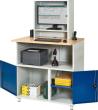 RAU. Computer-Tisch Modell 1023 stationär 1100x800x1810mm Monitorgehäuse RAL7035/5010 Produktbild img1 S