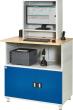 RAU. Computer-Tisch Modell 1023 stationär 1100x800x1810mm Monitorgehäuse RAL7035/5010 Produktbild img3 S