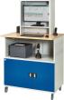 RAU. Computer-Tisch Modell 1023 fahrbar 1100x800x1810mm Monitorgehäuse RAL7035/5010 Produktbild img2 S