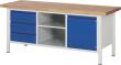 RAU. Werkbank BASIC 8563I2 B2000xT700xH840-1040mm 3 Schubladen 1 Tür Produktbild img1 S