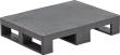 ALPHA Halbpalette Kunstst. geschl. glattes Deck 3 Kufen schwarz Maße 800x600x150mm 5 Stück Produktbild img1 S