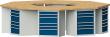 ANKE 8-Eck-Gruppenwerkbank mit BMP 8 Schränke je 6 Schubladen B3018xT3266xH850mm RAL7035/5010 Produktbild img1 S