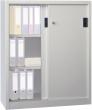 Schiebetürenschrank B1000xT400xH1950 mm 4 Böden verzinkt RAL 7035 Produktbild img1 S