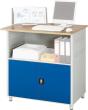 RAU. Computer-Tisch Modell 1023 stationär 1100x800x1100mm RAL7035/5010 Produktbild img2 S