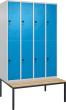 Spind Classic PLUS 4 Abteile H2120xB1200xT815mm RAL7035/RAL5012 /P1G/7021 Produktbild img2 S