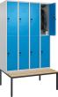 Spind Classic PLUS 4 Abteile H2120xB1200xT815mm RAL7035/RAL5012 /P1G/7021 Produktbild img3 S