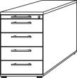 Standcontainer, 4 Schübe, RE Kunststoff-Griffe Produktbild img4 S