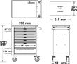 VIGOR Werkstattwagen Series&nbsp;L ∙ leer ∙ V1901 ∙ L x B x H: 723 mm x 459 mm x 1002 mm Produktbild img12 S
