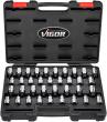 VIGOR Schraubendrehereinsatz Satz ∙ V2496 ∙ 1/2 Zoll (12,5 mm) Vierkant hohl ∙ Innen TORX® Profil, Innen Keilprofil Ribe-CV, Innen Sechskant Profil, Innen Vielzahn Profil XZN ∙ 36-teilig ∙ 5&nbsp;–&nbsp;19 · M5&nbsp;–&nbsp;M16 · T20&nbsp;–&nbsp;T70 ∙ Anzahl Werkzeuge: 36 Produktbild img5 S