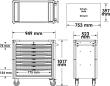 VIGOR Werkstattwagen Series XL ∙ Edelstahl-Arbeitsplatte ∙ leer ∙ V4481-X ∙ L x B x H: 949 mm x 523 mm x 1017 mm Produktbild img20 S