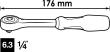 VIGOR 360° Drehgriff-Umschaltknarre ∙ V5436 ∙ 1/4 Zoll (6,3 mm) Vierkant massiv ∙ 176 mm Produktbild img9 S