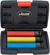 VIGOR Schlagschrauber Steckschlüssel Satz ∙ extra lang ∙ V5933/3 ∙ 1/2 Zoll (12,5 mm) Vierkant hohl ∙ Außen Sechskant Profil ∙ 3-teilig ∙ 17 ∙ 19 ∙ 21 mm ∙ Anzahl Werkzeuge: 3 Produktbild img2 S