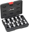 VIGOR Gelenksteckschlüssel Satz ∙ V7513 ∙ 3/8 Zoll (10 mm) Vierkant hohl ∙ Außen Doppelsechskant Profil ∙ 10-teilig ∙ 10 – 19&nbsp;mm ∙ Anzahl Werkzeuge: 10 Produktbild img1 S