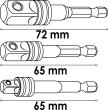 VIGOR Steckschlüssel Adapter Satz ∙ V7603/3 ∙ 1/4 Zoll (6,3 mm) Sechskant massiv ∙ 1/4 Zoll (6,3 mm) Vierkant massiv, 3/8 Zoll (10 mm) Vierkant massiv, 1/2 Zoll (12,5 mm) Vierkant massiv ∙ 3-teilig ∙ Anzahl Werkzeuge: 3 Produktbild img12 S