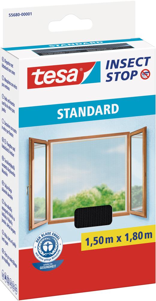 tesa Fliegengitter Stand Klettband für Fenster anthrazit 1,5m:1,8m Produktbild img1 L