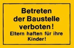 Verbotsschild  "Betreten der Baustelle verboten" 300 x 200 Produktbild img1 L