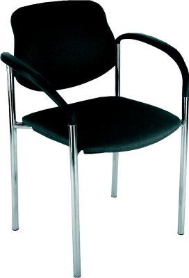Besucherstuhl Modell STYL, chrom, mit Armlehnen Produktbild img1 L