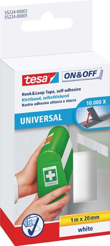 Klettband zum Aufkleben schwarz 1m:20mm Produktbild img1 L