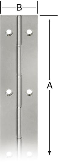 Stangenscharnier 32X2040 mm Edelstahl Rostfrei (V2A) Produktbild img1 L