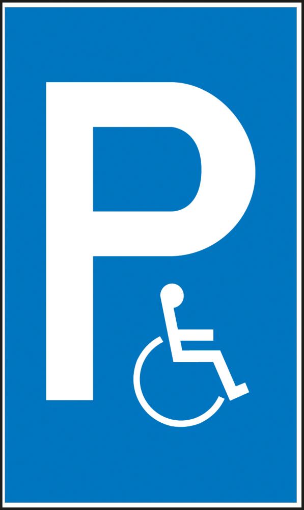 Parkplatzschild Alu B400xH600 mm Nur für Behinderte SafetyMarking Produktbild img1 L