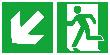 Rettungsschild, Notausgang links runter mit Richtungspfeil Produktbild img1 S