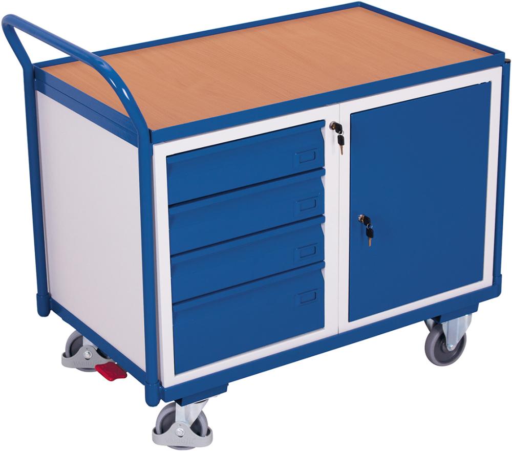 Tischwagen mit Stahlschrank und Schubladenschrank Produktbild img1 L