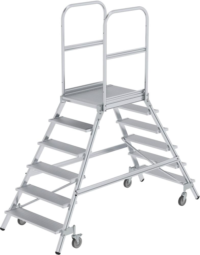 Alu-Podestleiter 2x6 Alu-Stufen Podesthöhe 1,44 m Arbeitshöhe bis 3,50 m Produktbild img1 L