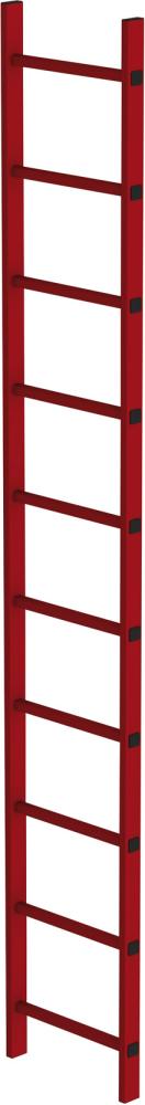 Schachtleiter 10 Sprossen L 2,80 m B450 mm LW 300 mm GFK Produktbild img1 L