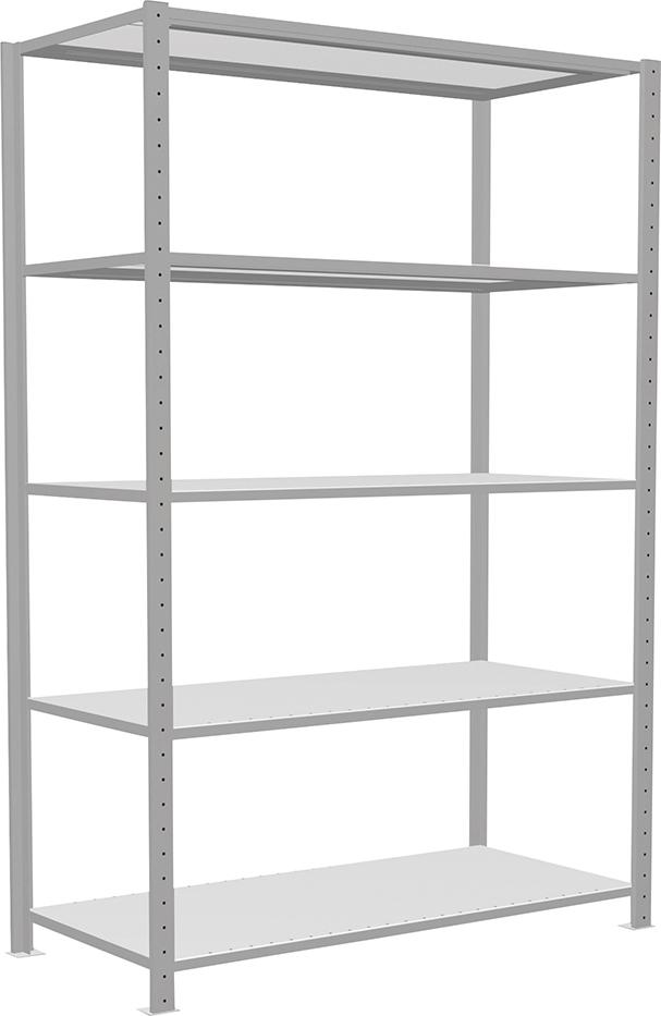 Steckregal B1300xT600xH2000 mm Grundfeld 5 Böden RAL 7035 Fachlast 150kg Produktbild img1 L