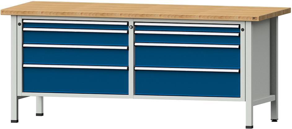 Kastenwerkbank Serie VX, Modell 141 VX, lichtgrau/enzianblau Produktbild img1 L