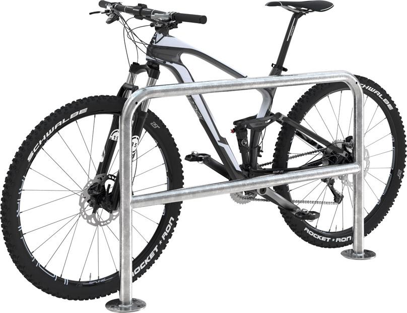 Fahrrad-Anlehnbügel Edelstahl, L 1000 mm zum Aufdübeln mit Querholm Produktbild img1 L