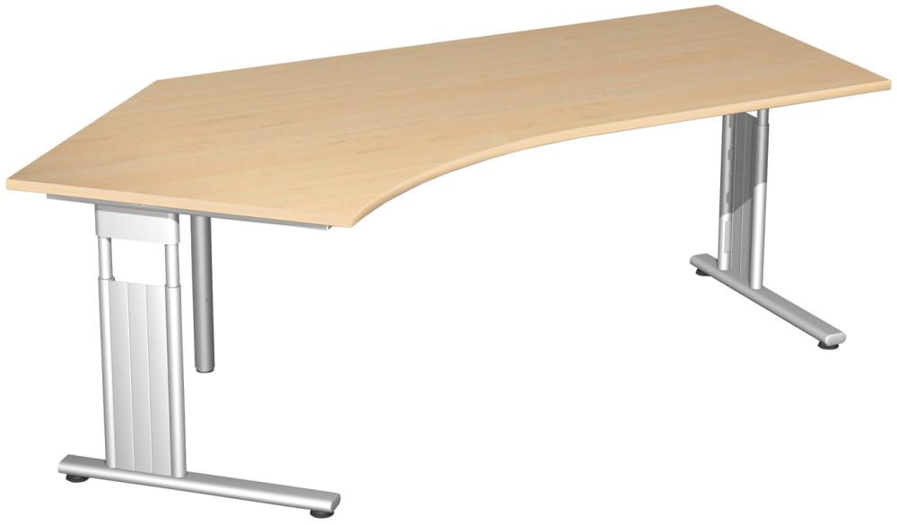 Schreibtisch Flex, C-Fuß, HxBxT: 680–820x2166x800/1130 mm (links), 135° Produktbild img1 L