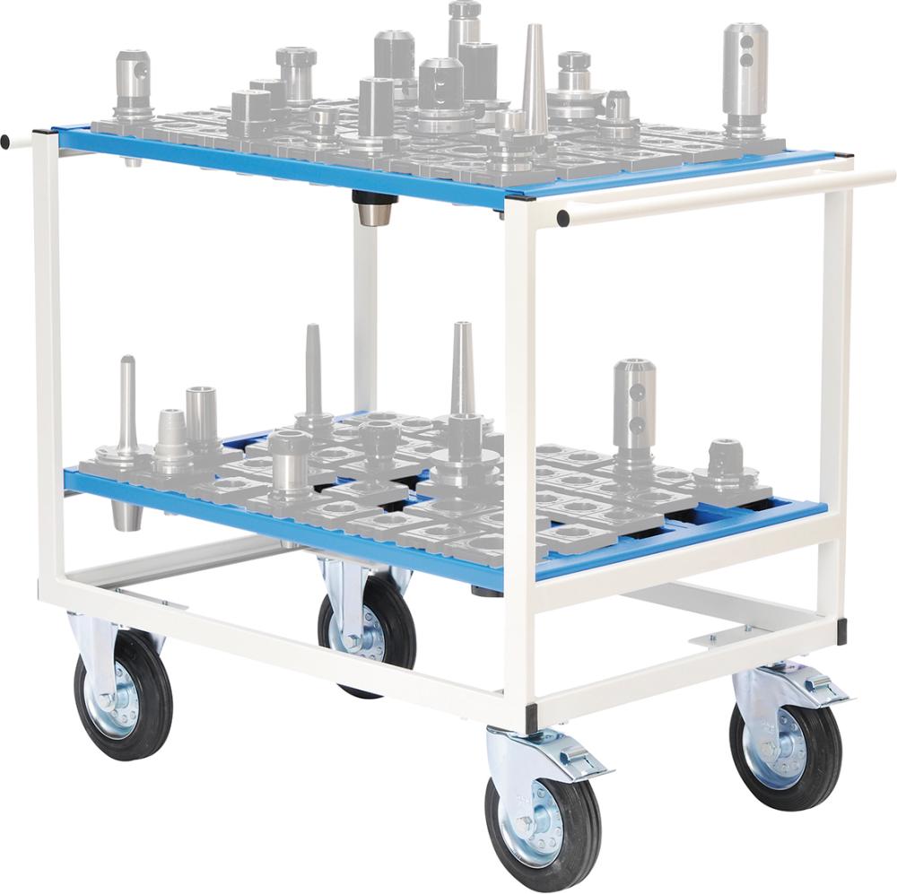 CNC-Transportwagen B950xT665xH950 mm RAL 7035/5012 max. Aufnahme 90 Stk. Produktbild img1 L