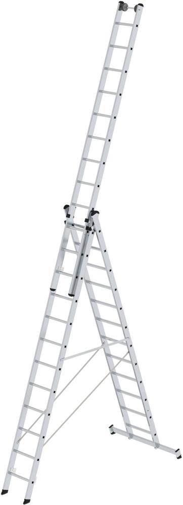 Alu-Mehrzweckleiter 3x12 Sprossen Leiterlänge 3,62 m Arbeitshöhe bis 9,70 m Produktbild img1 L