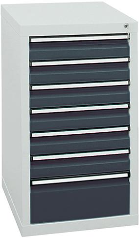 Schubladenschrank STS 410 RAL 7035/7016 6x100 1x200 mm Produktbild img1 L