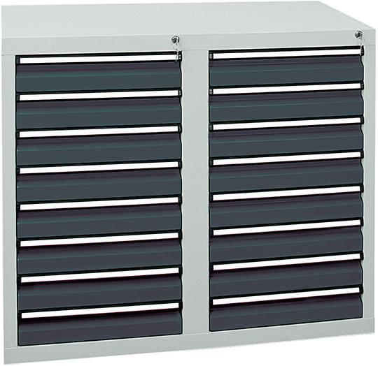 Schubladenschrank STS 410 RAL 7035/7016 16x100 mm Produktbild img1 L