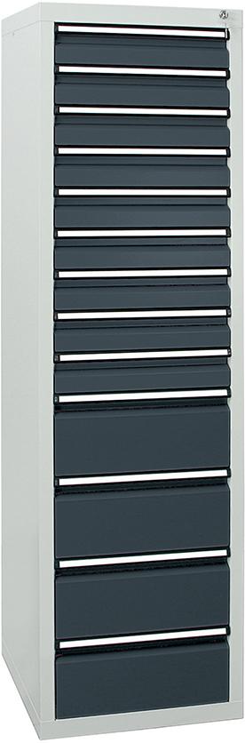 Schubladenschrank STS 410 RAL 7035/7016 9x100 4x200 mm Produktbild img1 L
