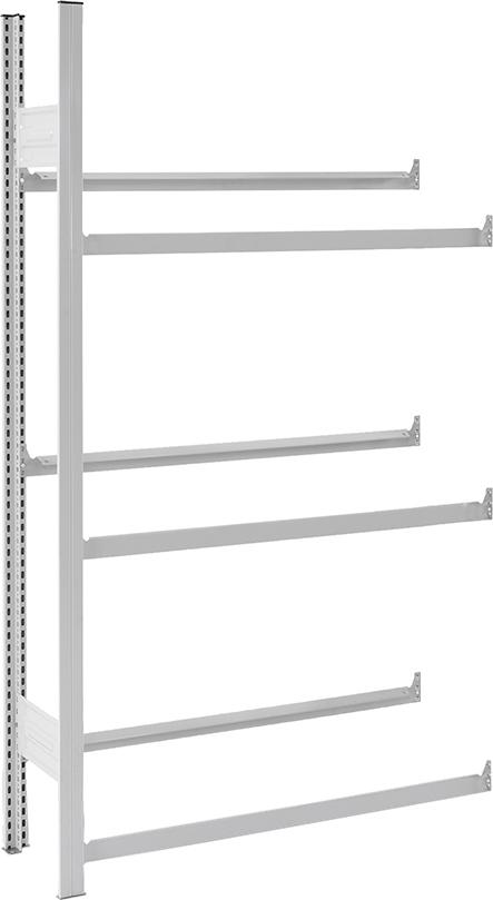 Anbauregal m.6 Traversen für Getränkekisten 1750x335x1010RAL7035 Produktbild img1 L