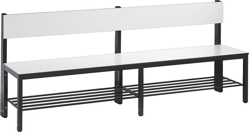 Sitzbank, mit Rückenlehne und Schuhrost Produktbild img1 L