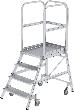 Aluminium-Podesttreppe, einseitig begehbar, Stufen- und Plattform-Ausführung: Alu, geriffelt Produktbild img1 S