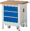 Absenkbare Werkbank, 3 Schubladen, Stahlblech-Ablageboden Produktbild img1 S