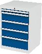 Schubladenschrank FS6 5S H820mm RAL7035/5010FORUM Produktbild img1 S