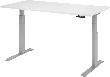 Schreibtisch höhenvers. 1600x800x640-1290 mm Gestell silber, Platte Weiss Produktbild img1 S