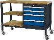 Kastenwerkbank mobil B1300mm 4 Schubladen 2 Böden RAL7016/5010 Produktbild img1 S