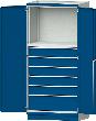 Modulschrank Modell 4003 B1015xT720xH2200mm RAL 7035/5012 6 Schubladen Produktbild img1 S